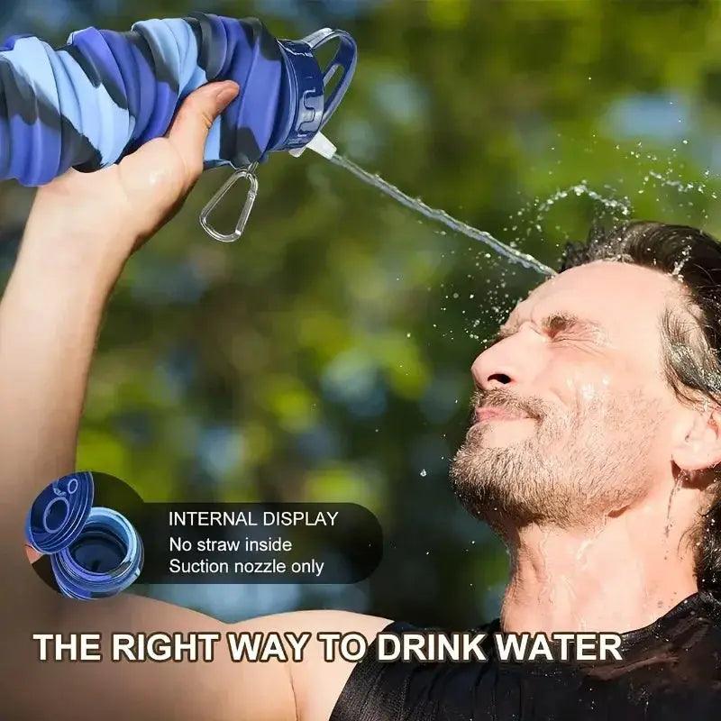  Foldable Silicone Water Bottle Leakproof Carabiner -  ToylandEU™