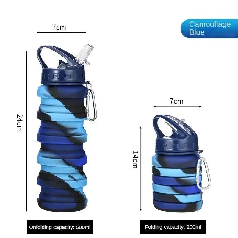  Foldable Silicone Water Bottle Leakproof Carabiner -  ToylandEU™
