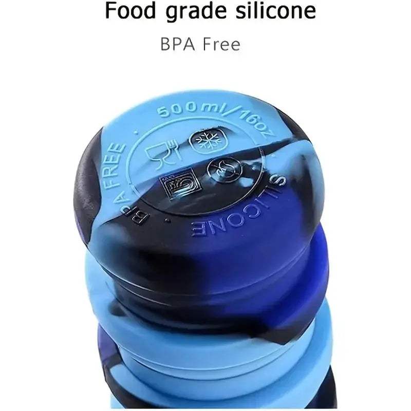 Foldable Silicone Water Bottle With Carabiner Leakproof For Sports - ToylandEU