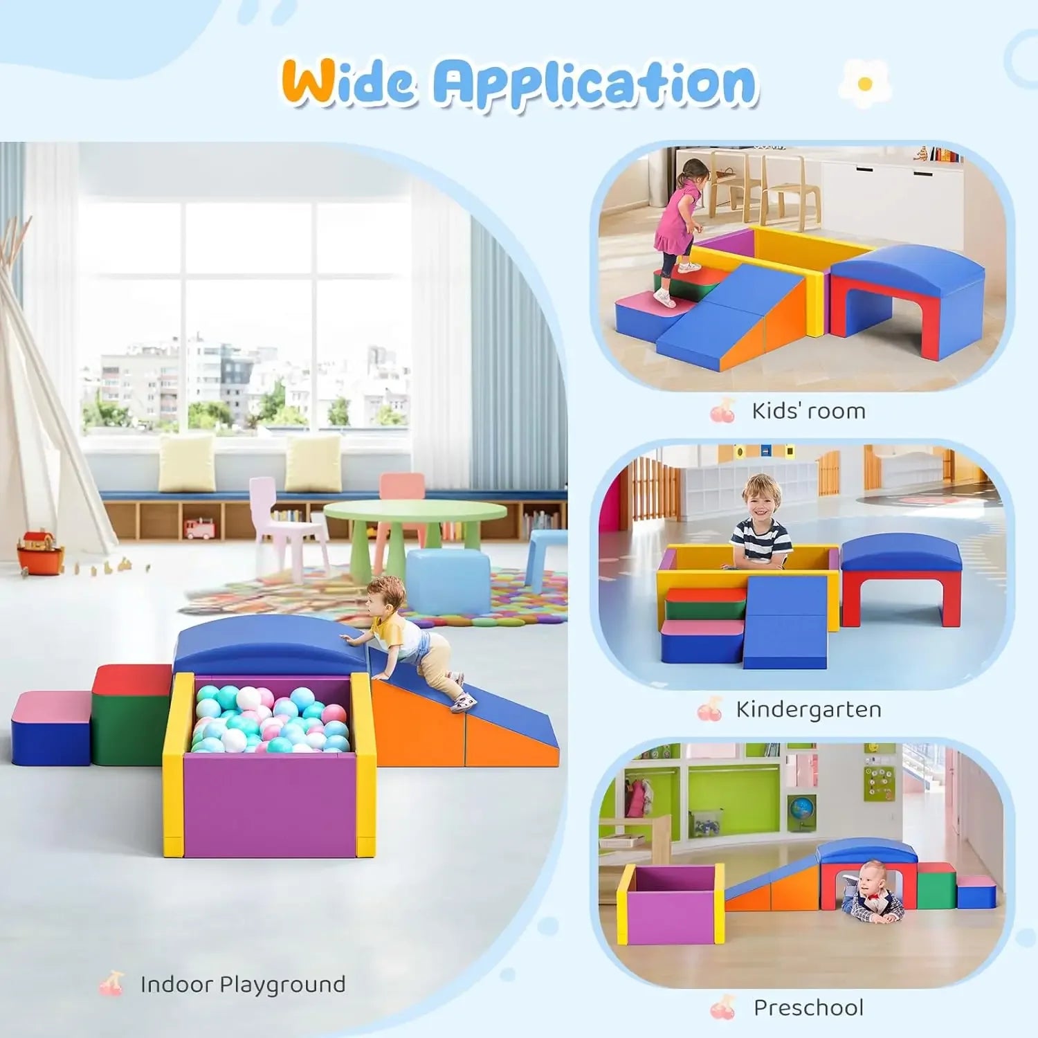 Foldable Soft Play Climbing Blocks For Toddlers Ball Pit - ToylandEU