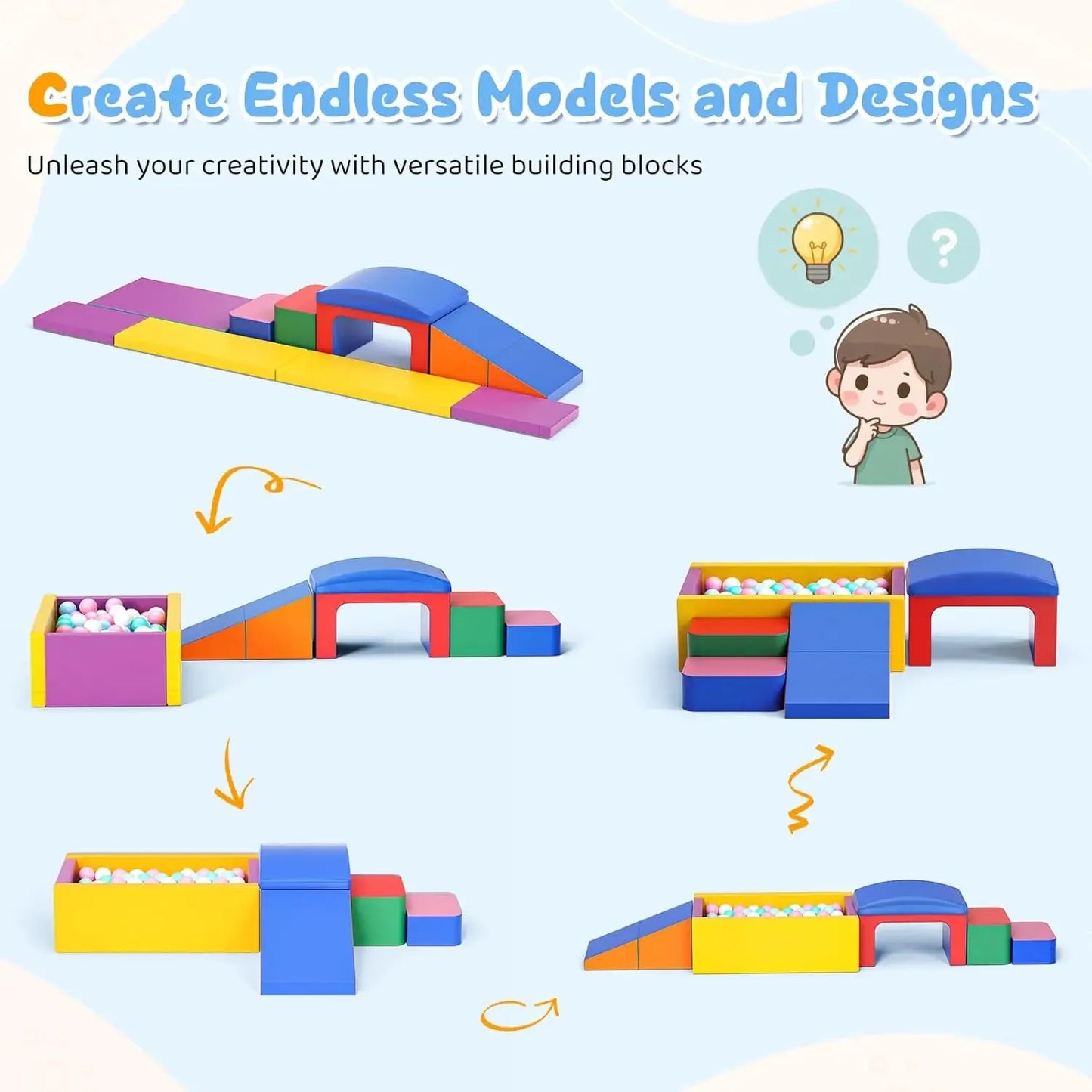 Foldable Soft Play Climbing Blocks For Toddlers Ball Pit - ToylandEU