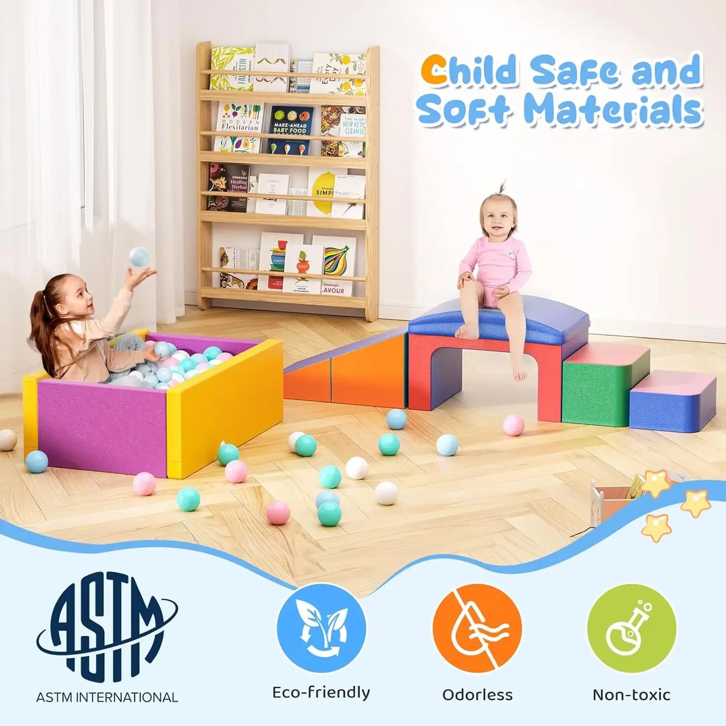 Foldable Soft Play Climbing Blocks For Toddlers Ball Pit - ToylandEU
