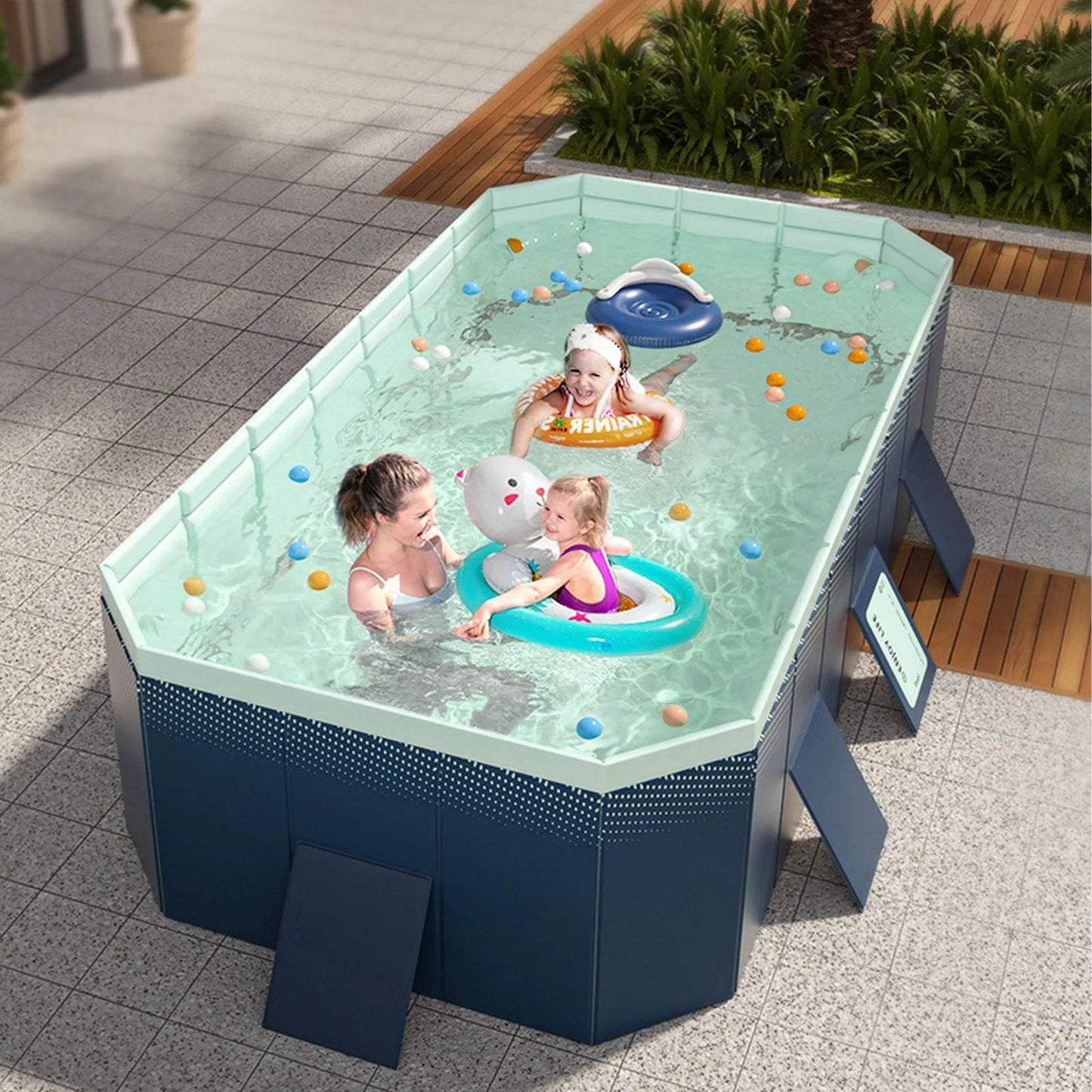 Foldable Swimming Pool Oversize Bath Pool Inflation Free 2.6m - ToylandEU