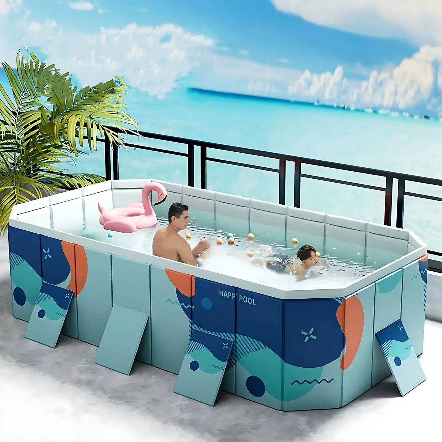 Foldable Swimming Pool for Home Use 118 Inch Large Capacity - ToylandEU