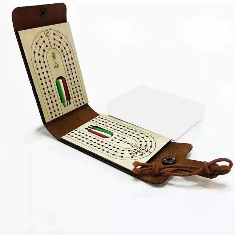 Foldable Travel Cribbage Board With Cards And Pegs Carry Bag - ToylandEU