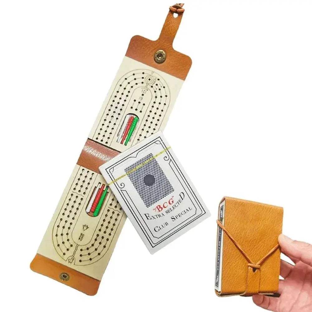 Foldable Travel Cribbage Board With Cards And Pegs Carry Bag - ToylandEU