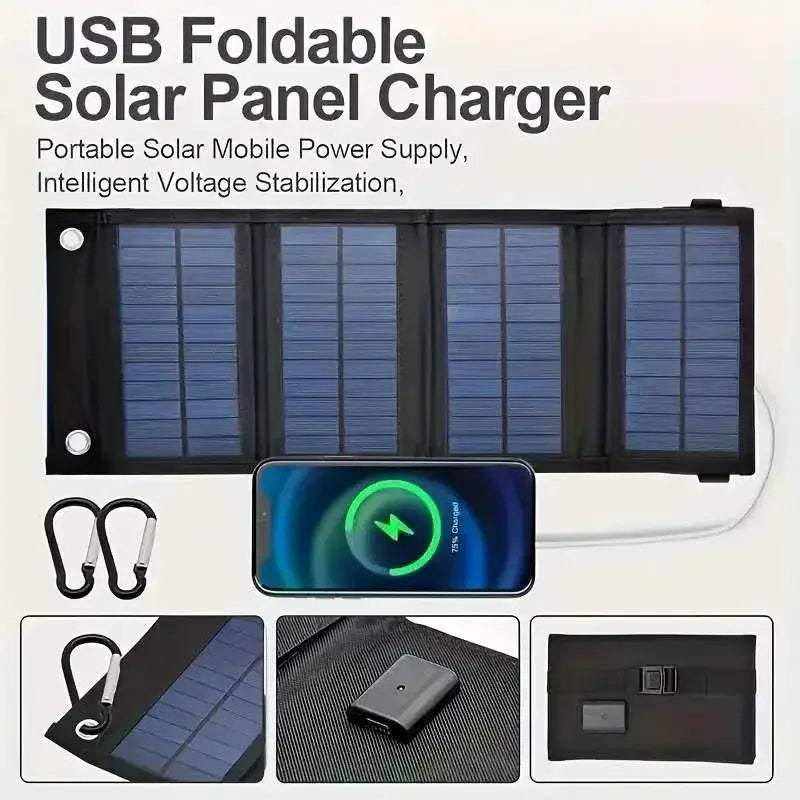 Foldable USB Solar Panel Charger For Phone Portable Waterproof - ToylandEU