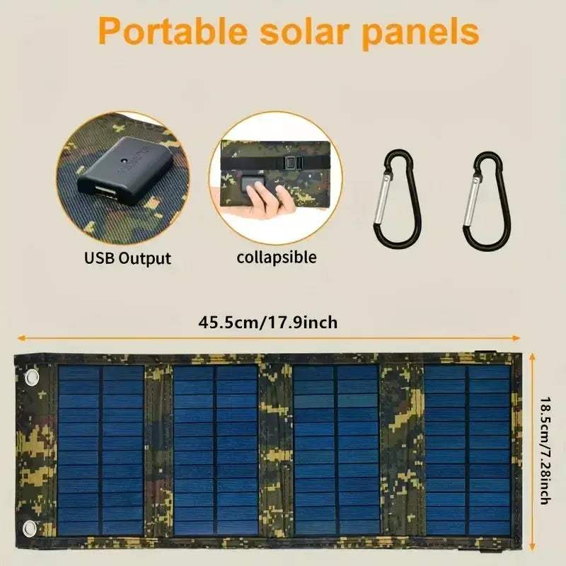 Foldable USB Solar Panel Charger For Phone Portable Waterproof - ToylandEU