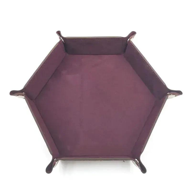  Folding Hexagon Dice Tray Leather Velvet Mat Storage -  ToylandEU™