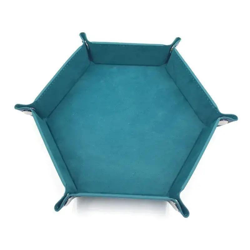  Folding Hexagon Dice Tray Leather Velvet Mat Storage -  ToylandEU™
