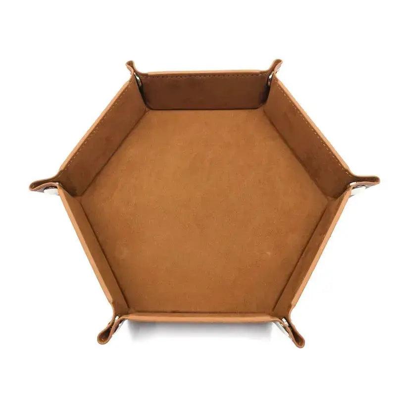  Folding Hexagon Dice Tray Leather Velvet Mat Storage -  ToylandEU™