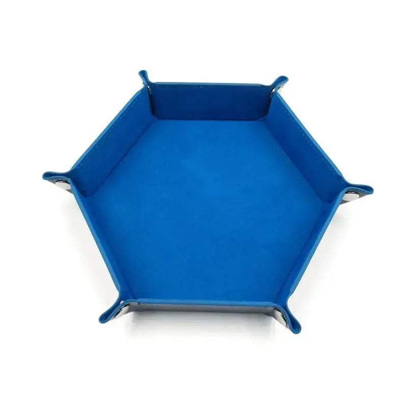 Folding Hexagon Dice Tray With Leather Velvet Mat Storage - ToylandEU