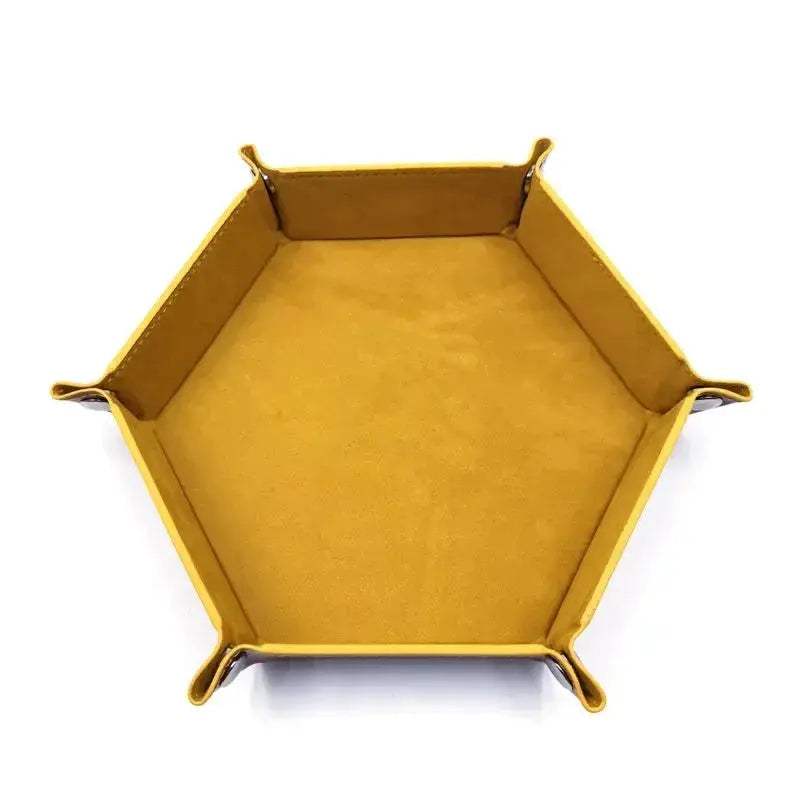 Folding Hexagon Dice Tray With Leather Velvet Mat Storage - ToylandEU