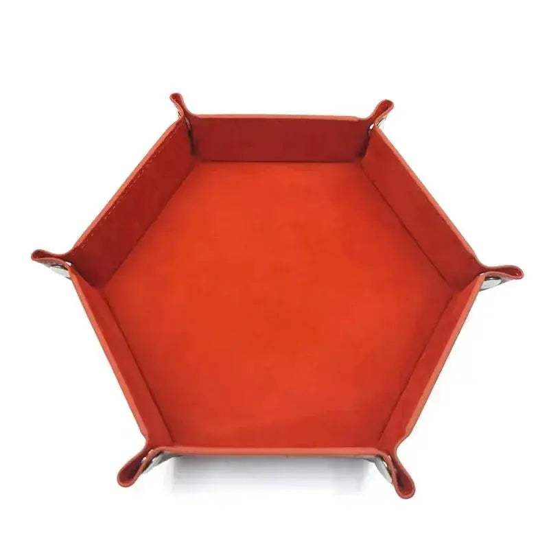 Folding Hexagon Dice Tray With Leather Velvet Mat Storage - ToylandEU