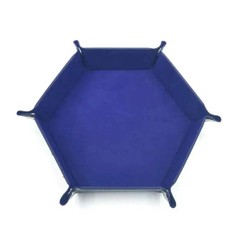 Folding Hexagon Dice Tray With Leather Velvet Mat Storage - ToylandEU