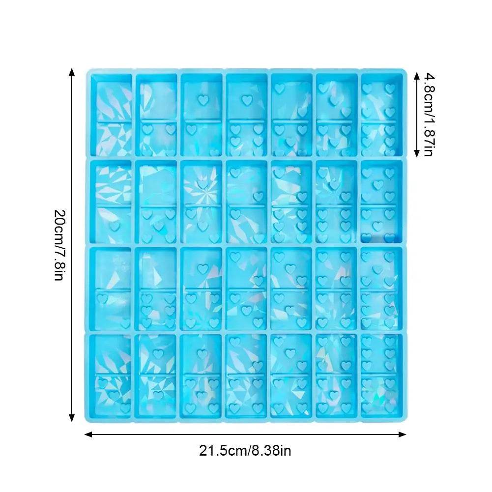 Food Grade Silicone Mold Domino Heart Shaped Holographic DIY - ToylandEU