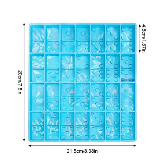 Food Grade Silicone Mold Domino Heart Shaped Holographic DIY - ToylandEU