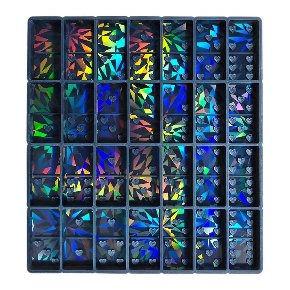Food Grade Silicone Mold Domino Heart Shaped Holographic DIY - ToylandEU