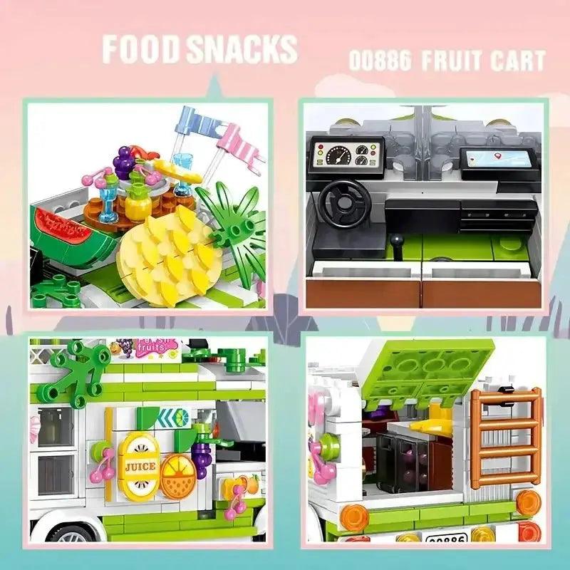  Fruit Cart Food Truck Building Block toys Minifigures Food Trucks Fun for All over 500 Pieces -  ToylandEU™
