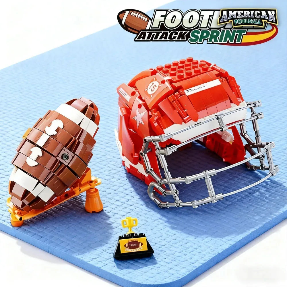 Football Helmet Building Blocks Set For DIY Fun And Gifts - ToylandEU