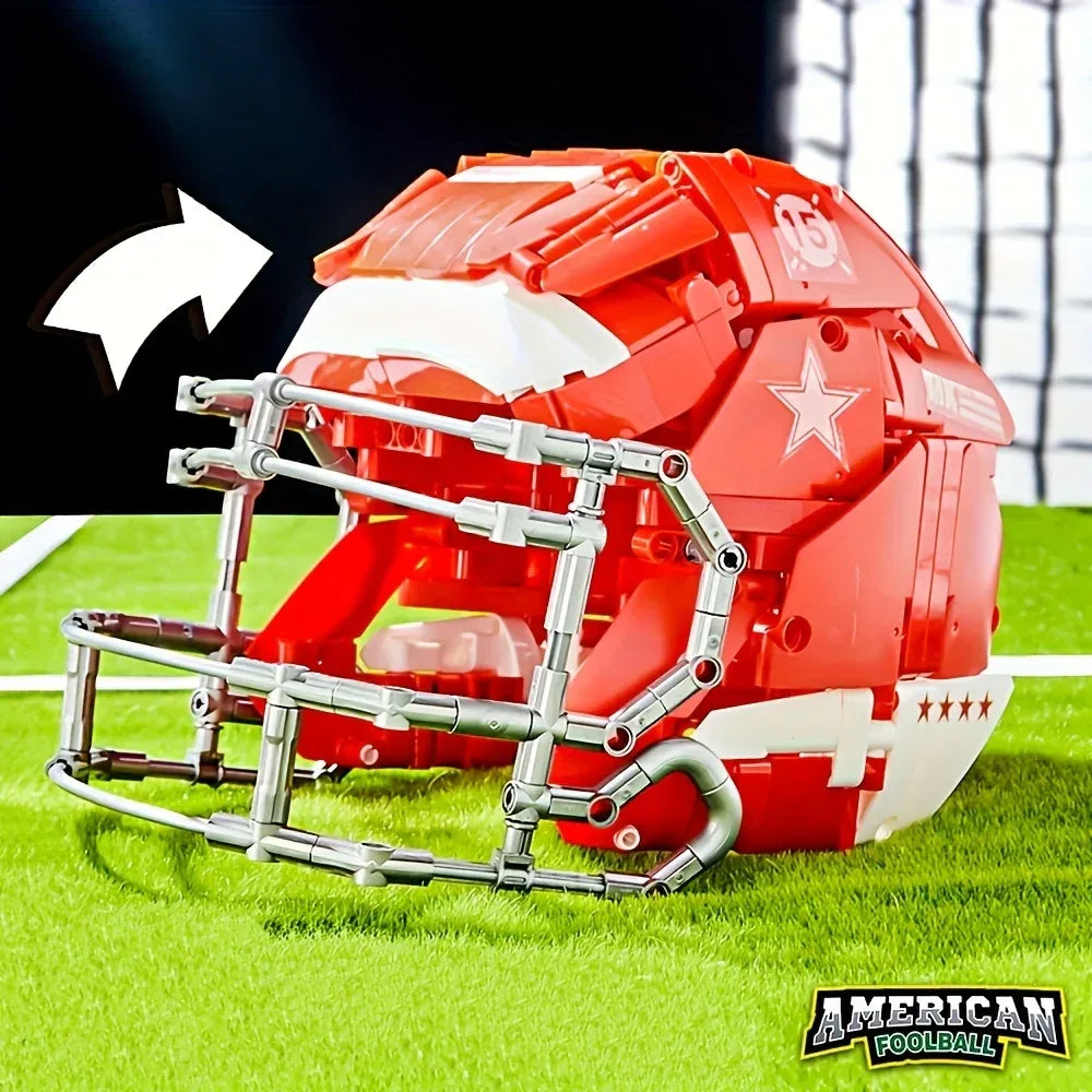 Football Helmet Building Blocks Set For DIY Fun And Gifts - ToylandEU