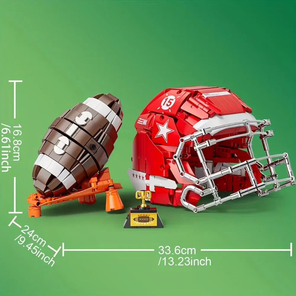 Football Helmet Building Blocks Set For DIY Fun And Gifts - ToylandEU