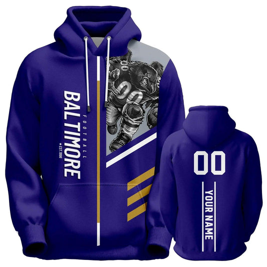  Personalized Baltimore Graffiti Hoodie – Customizable American Football Sweatshirt for Men, Women, and Youth Fans -  ToylandEU™