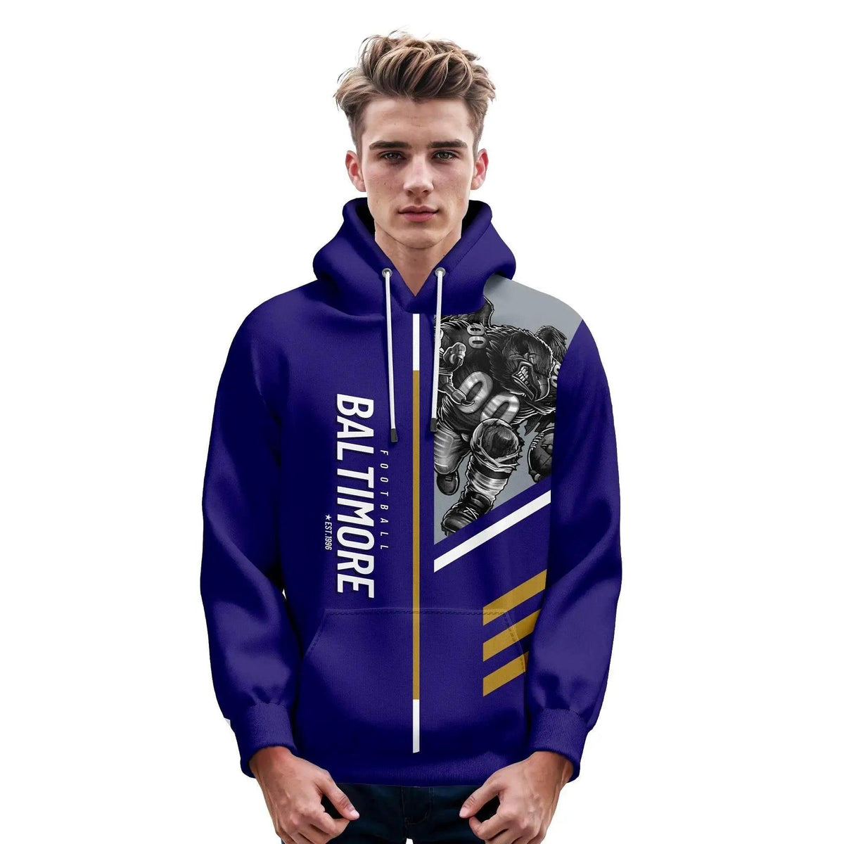  Personalized Baltimore Graffiti Hoodie – Customizable American Football Sweatshirt for Men, Women, and Youth Fans -  ToylandEU™