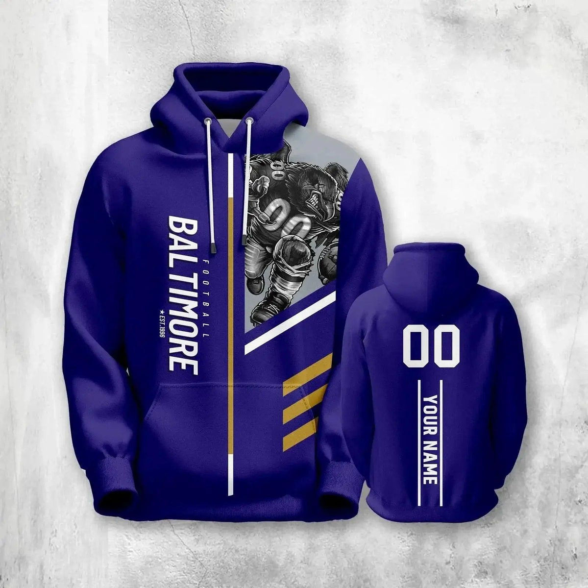  Personalized Baltimore Graffiti Hoodie – Customizable American Football Sweatshirt for Men, Women, and Youth Fans -  ToylandEU™