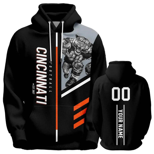  Personalized Cincinnati Graffiti American Football Hoodie - Custom Sweatshirt for Fans of All Ages -  ToylandEU™