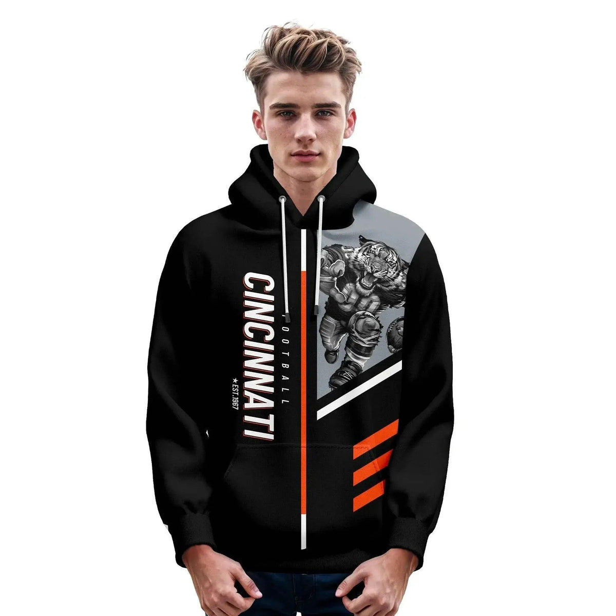  Personalized Cincinnati Graffiti American Football Hoodie - Custom Sweatshirt for Fans of All Ages -  ToylandEU™