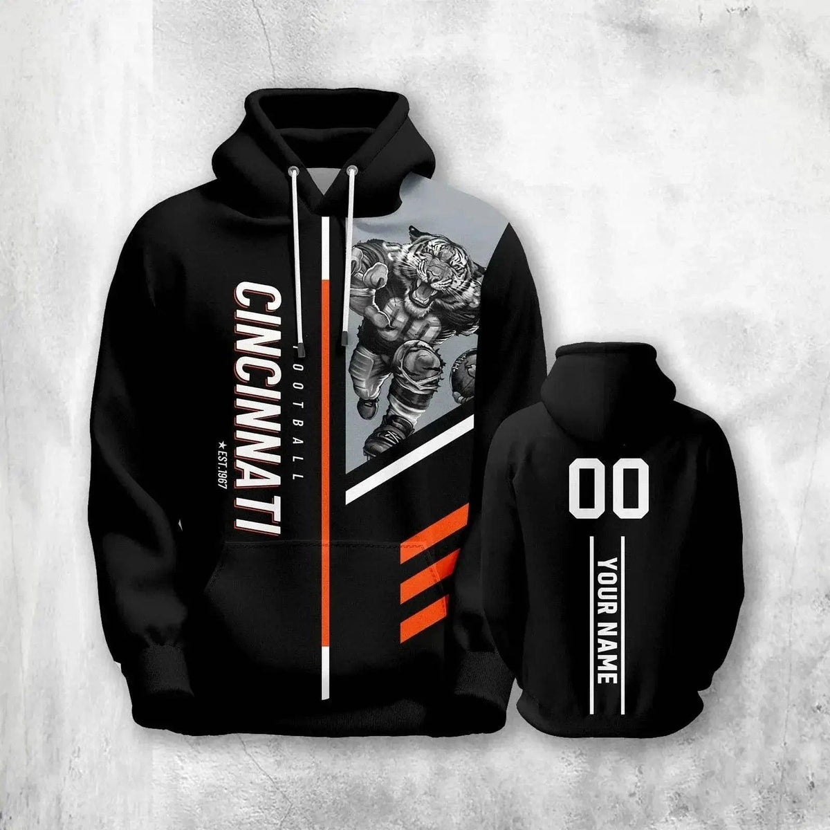  Personalized Cincinnati Graffiti American Football Hoodie - Custom Sweatshirt for Fans of All Ages -  ToylandEU™