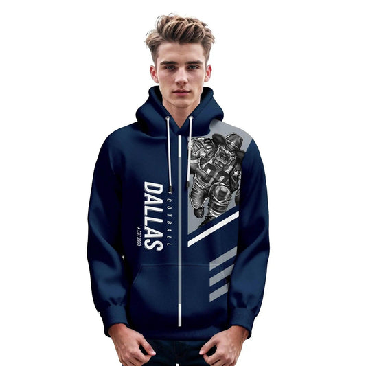  Personalized Dallas City Mascots Football Hoodie - Custom Name & Number Sweatshirt for Fans, Men, Women & Youth -  ToylandEU™