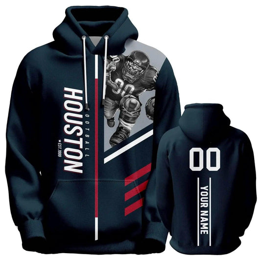  Personalized Houston 3D Printed American Football Hoodies for Men, Women, and Youth - Custom Name & Number Sweatshirts -  ToylandEU™