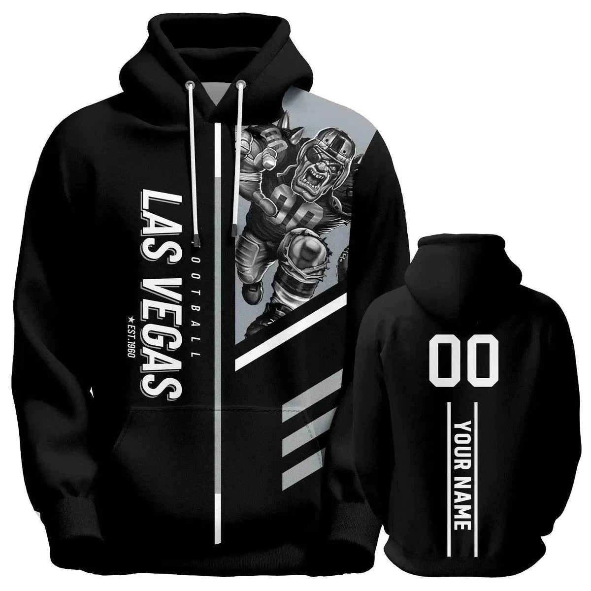  Personalized Las Vegas Football Hoodie - Customizable Name & Number Sweatshirt for Men, Women, and Youth Fans -  ToylandEU™