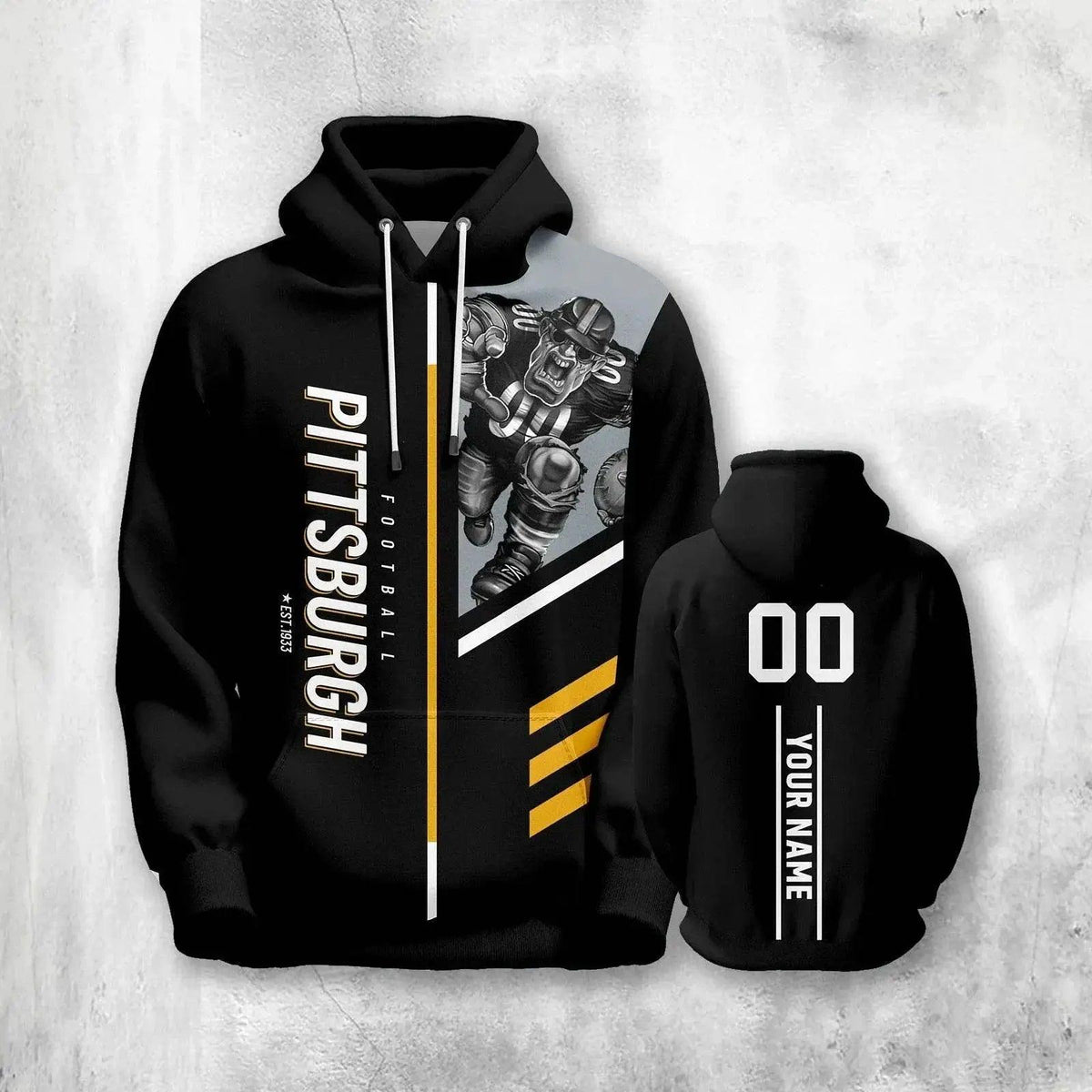  Personalized Pittsburgh City 3D Printed American Football Hoodie for Men, Women, and Youth - Custom Name and Number Sweatshirt Gift -  ToylandEU™
