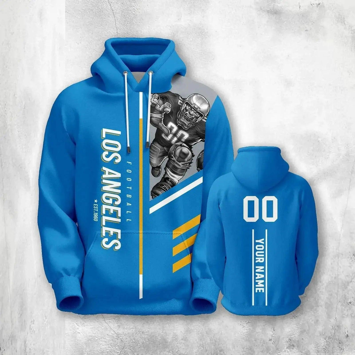  Personalized 3D Printed American Football Hoodie for All Ages - Custom Name, Number, and City Mascots Sweatshirt -  ToylandEU™