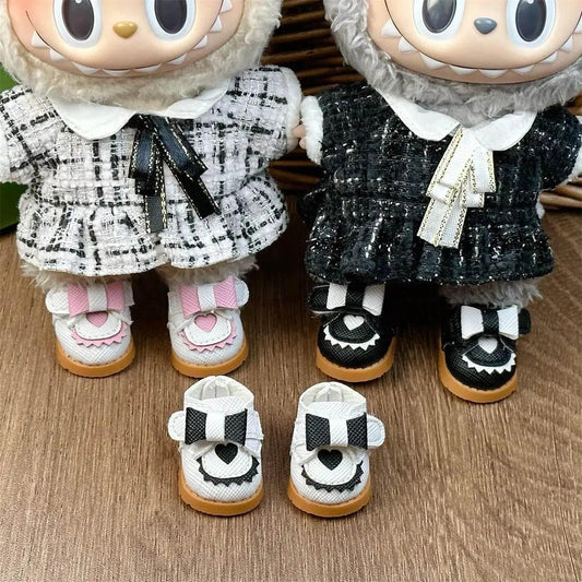  For 10cm Cotton Doll Princess Leather Shoes BJD Accessories 3.8cm Color Matching Shoes for 15-17cm Labubu Outfit -  ToylandEU™