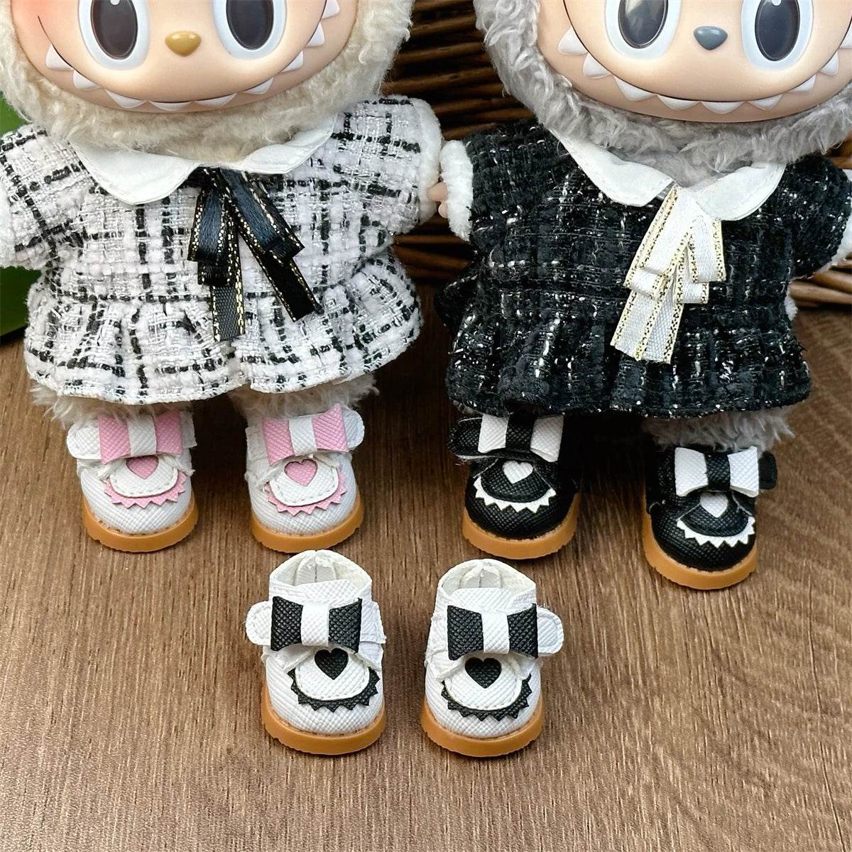 For 10cm Cotton Doll Princess Leather Shoes BJD Accessories 3.8cm Color Matching Shoes for 15-17cm Labubu Outfit - ToylandEU