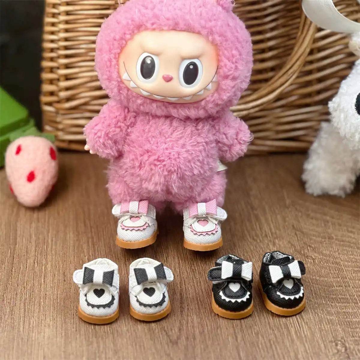 For 10cm Cotton Doll Princess Leather Shoes BJD Accessories 3.8cm Color Matching Shoes for 15-17cm Labubu Outfit - ToylandEU