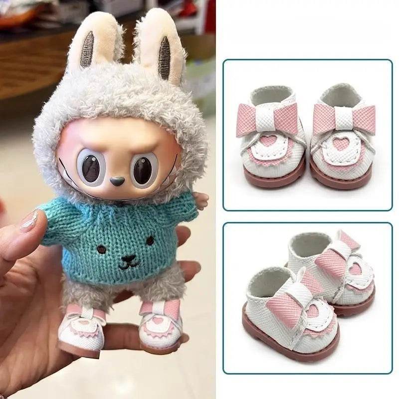 For 10cm Cotton Doll Princess Leather Shoes BJD Accessories 3.8cm Color Matching Shoes for 15-17cm Labubu Outfit - ToylandEU