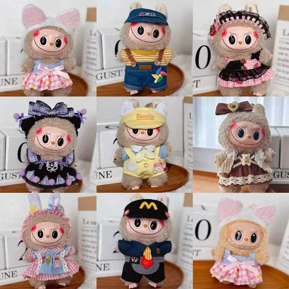 For 15-17cm Labubu Doll Clothes Hoodies Color Match Cute Doll Accessories Little Cloths - ToylandEU