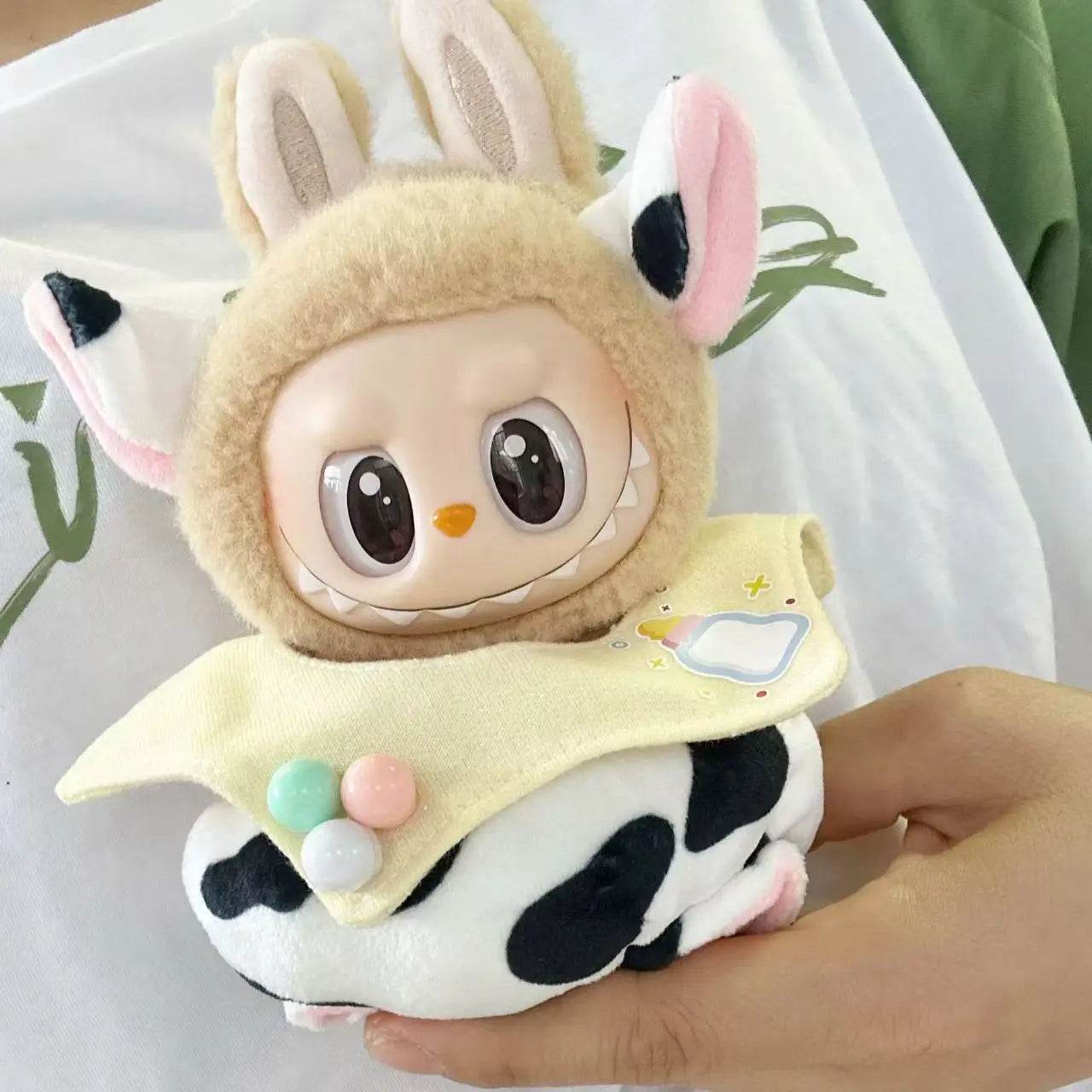 For 15-17cm Labubu Pendant Baby Cow Jumpsuit Set Accessories - ToylandEU