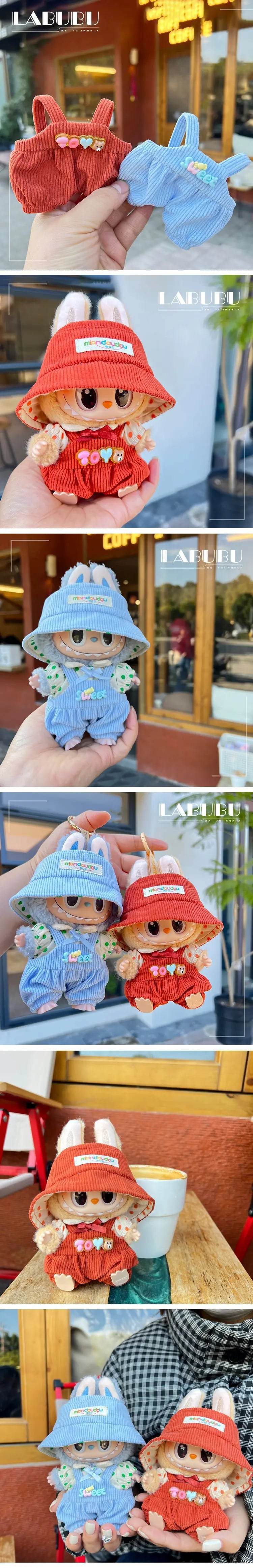 For 17cm Cute Mini Labubu Clothes Kawaii Cartoon Outfit - ToylandEU