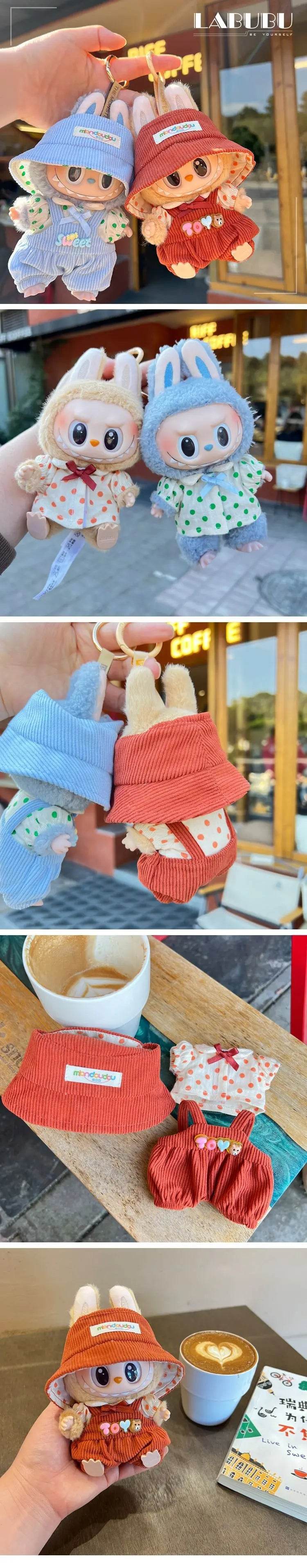 For 17cm Cute Mini Labubu Clothes Kawaii Cartoon Outfit - ToylandEU