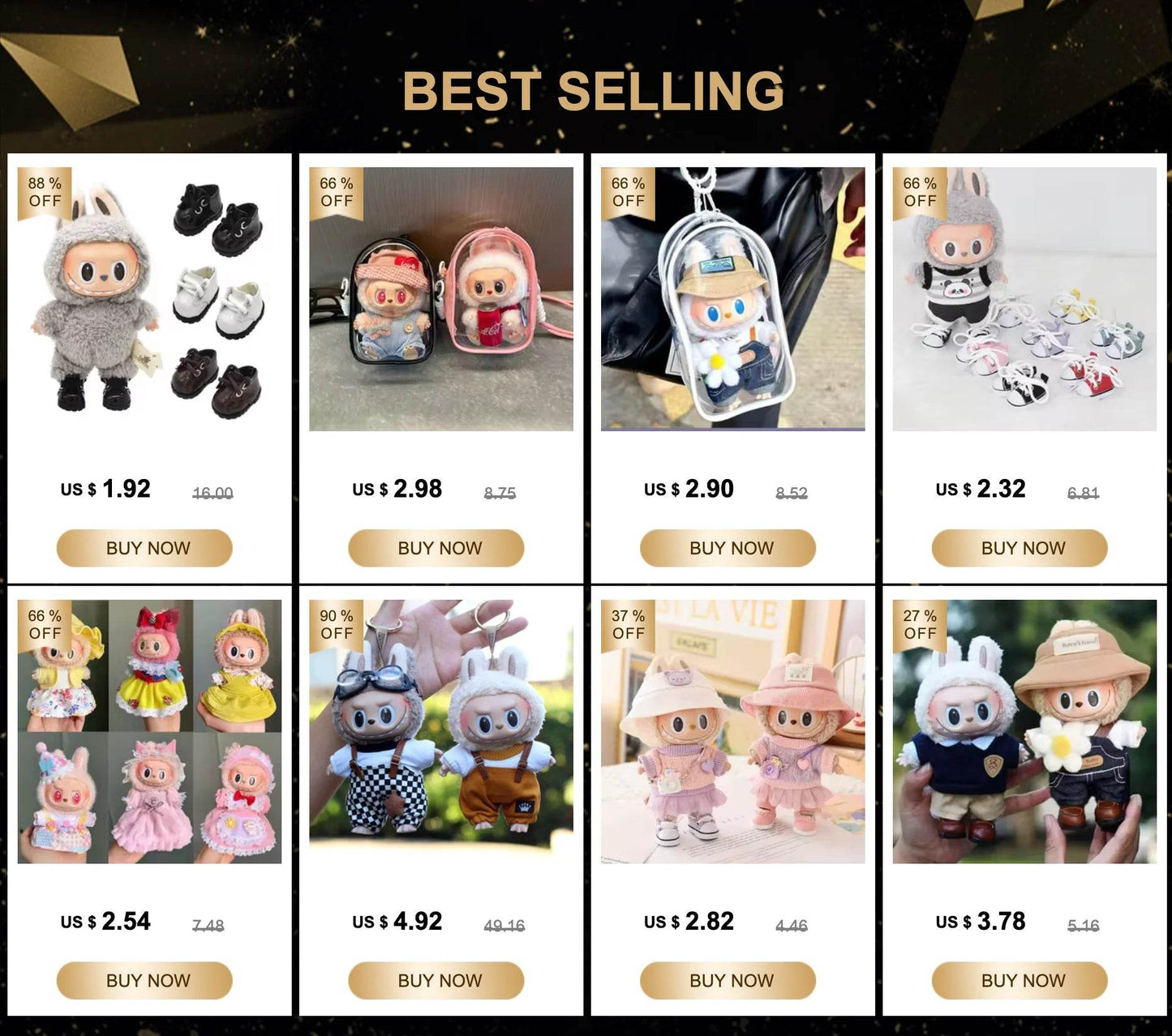 For 17cm Labubu Personalised Sporty Outfit Set I II Dolls - ToylandEU