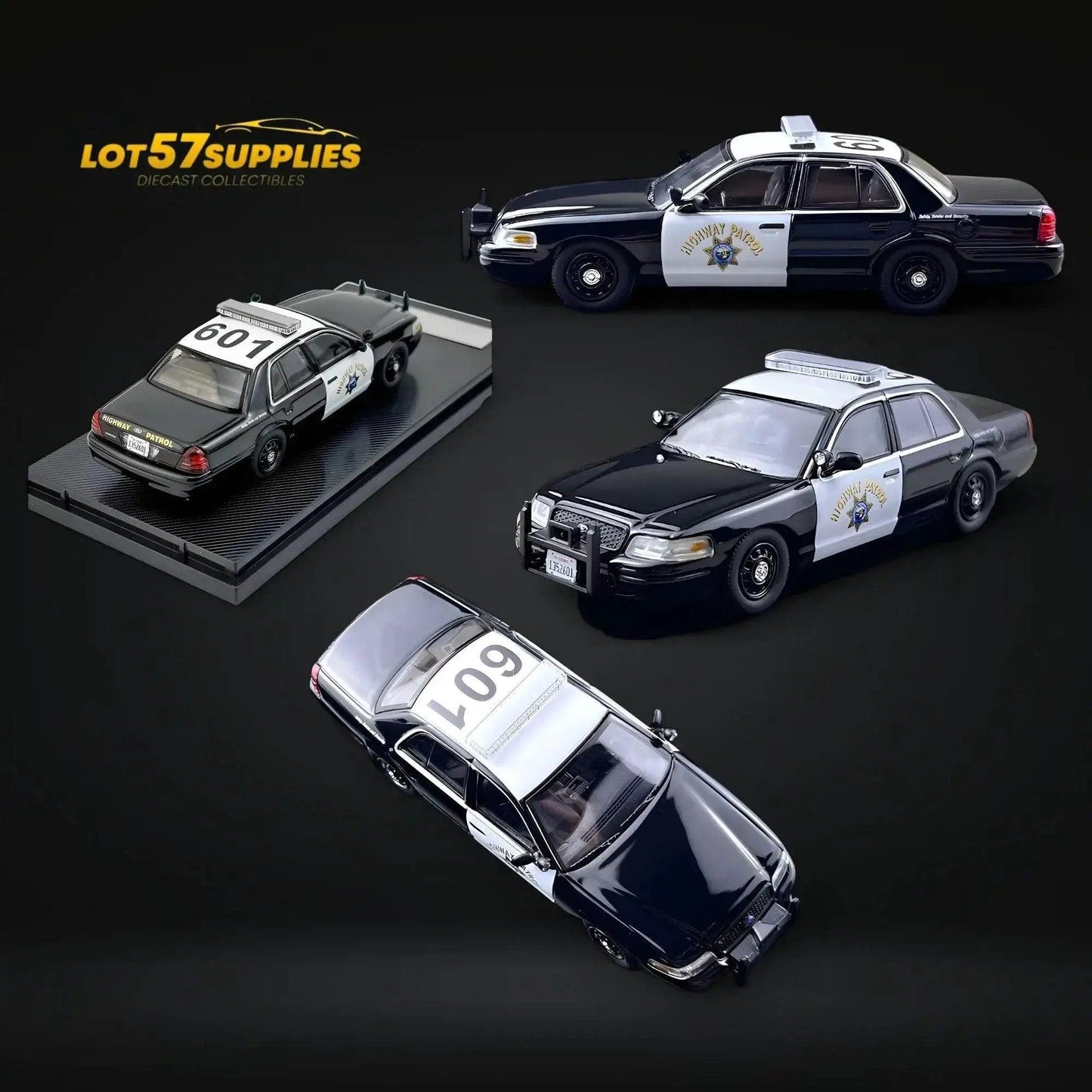  Ford Crown Victoria Police Diecast Car Realistic Lights -  ToylandEU™
