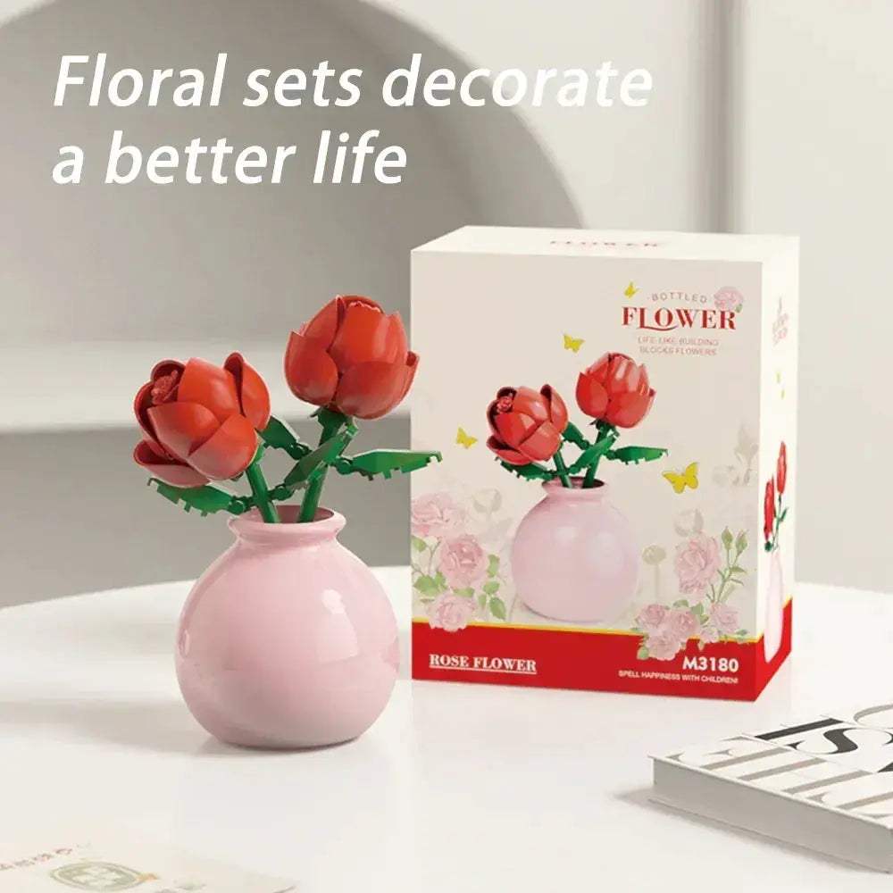Forever Rose Building Blocks With Display Case Gift - ToylandEU