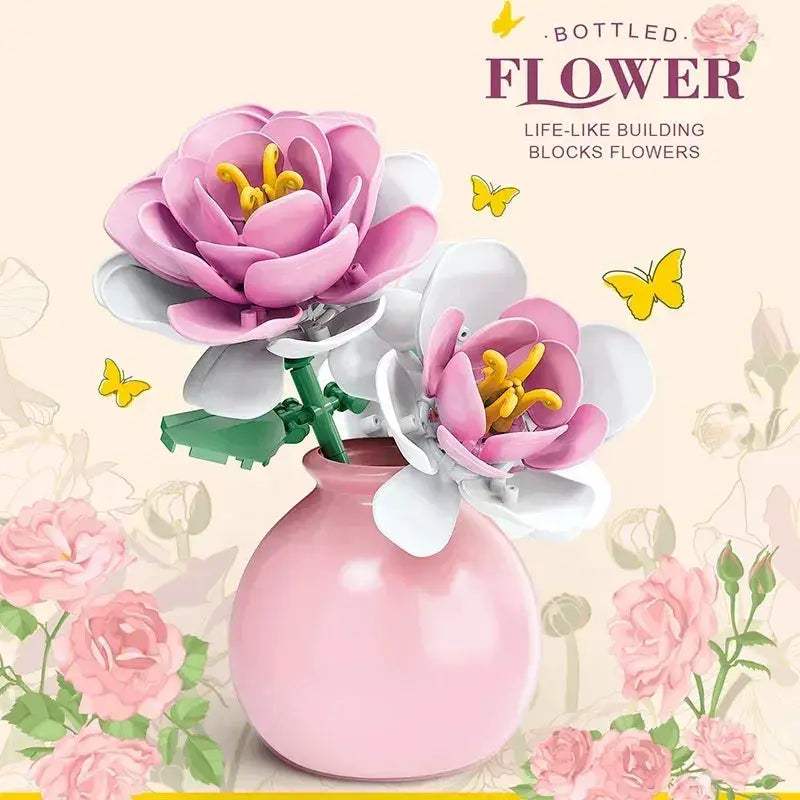 Forever Rose Building Blocks With Display Case Gift - ToylandEU