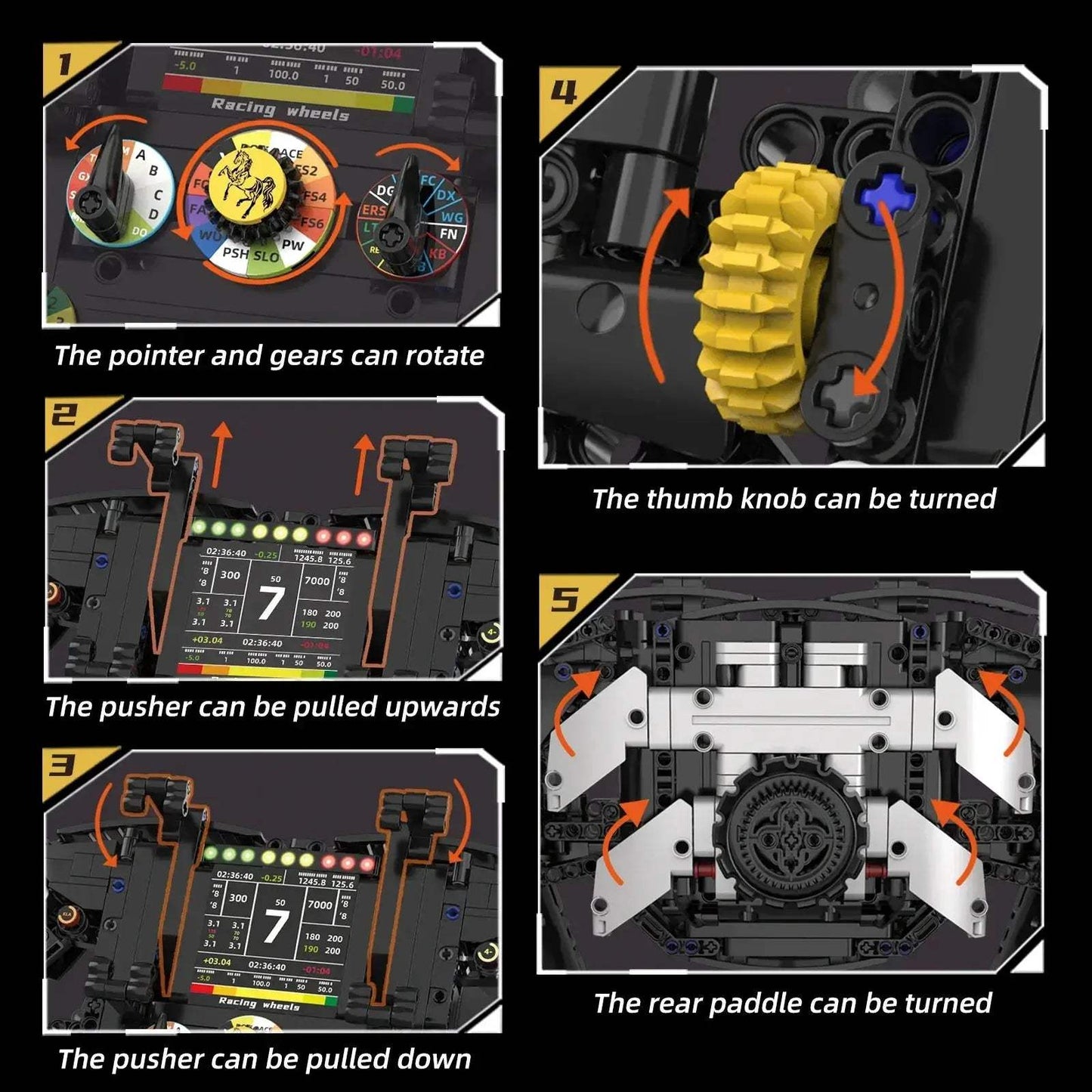 Formula One Steering Wheel Building Blocks DIY Toy Phone Holder - ToylandEU